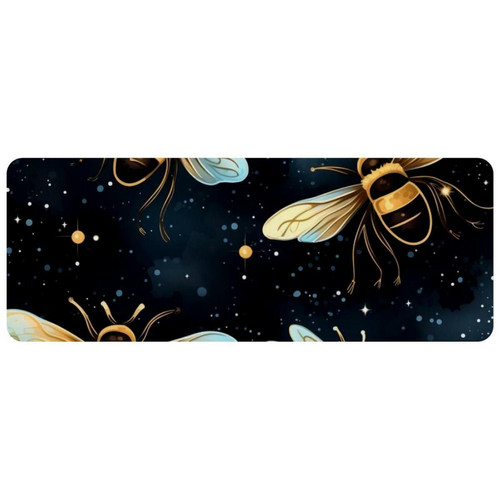 ownta - OWNTA Starry Sky Bee Grand tapis de bureau à motif : tapis de jeu rectangulaire étendu de 11,8 x 31,3 pouces avec fond en caoutchouc antidérapant - adapté au bureau à domicile - grand tapis de souris ownta  - Nos Promotions et Ventes Flash