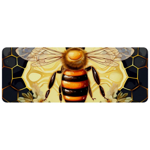 ownta - OWNTA Starry Sky Bee Grand tapis de bureau à motif : tapis de jeu rectangulaire étendu de 11,8 x 31,3 pouces avec fond en caoutchouc antidérapant - adapté au bureau à domicile - grand tapis de souris ownta  - Nos Promotions et Ventes Flash