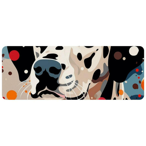 ownta - OWNTA Dalmatian Grand tapis de bureau à motif : tapis de jeu rectangulaire étendu de 11,8 x 31,3 pouces avec fond en caoutchouc antidérapant - adapté au bureau à domicile - grand tapis de souris ownta  - Le meilleur de nos Marchands