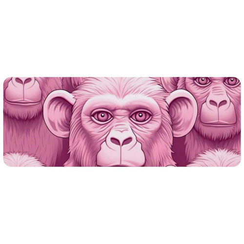 ownta - OWNTA Pink Monkey Orangutan Grand tapis de bureau à motif : tapis de jeu rectangulaire étendu de 11,8 x 31,3 pouces avec fond en caoutchouc antidérapant - adapté au bureau à domicile - grand tapis de souris ownta  - Périphériques, réseaux et wifi