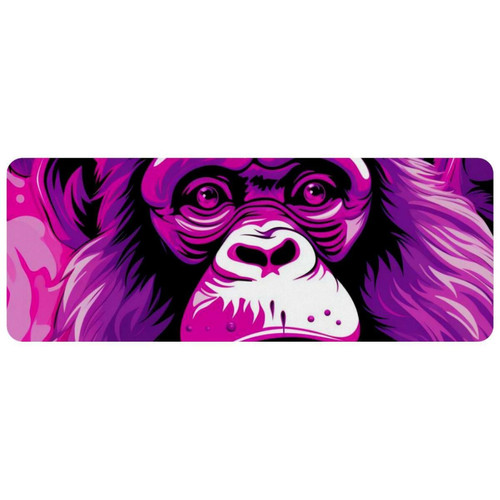ownta - OWNTA Pink Monkey Orangutan Grand tapis de bureau à motif : tapis de jeu rectangulaire étendu de 11,8 x 31,3 pouces avec fond en caoutchouc antidérapant - adapté au bureau à domicile - grand tapis de souris ownta  - Nos Promotions et Ventes Flash