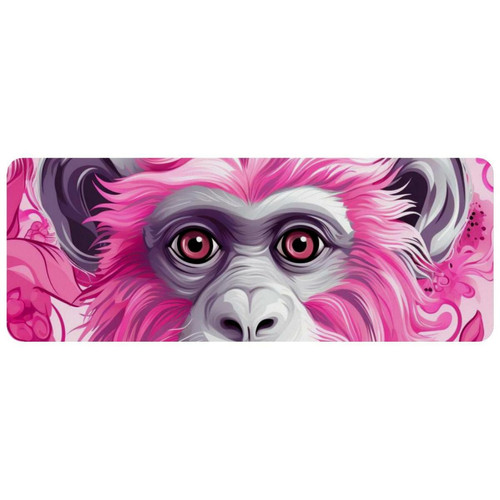 ownta - OWNTA Pink Monkey Orangutan Grand tapis de bureau à motif : tapis de jeu rectangulaire étendu de 11,8 x 31,3 pouces avec fond en caoutchouc antidérapant - adapté au bureau à domicile - grand tapis de souris ownta  - Nos Promotions et Ventes Flash