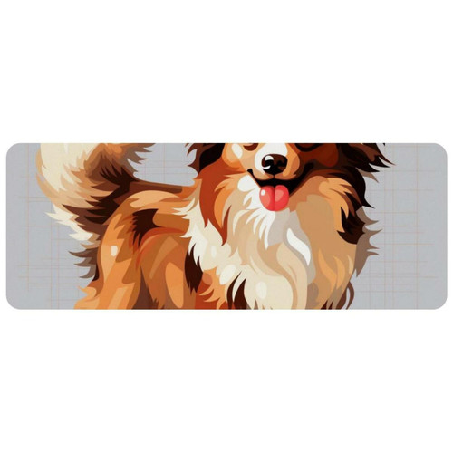 ownta - OWNTA Pixel Dog Grand tapis de bureau à motif : tapis de jeu rectangulaire étendu de 11,8 x 31,3 pouces avec fond en caoutchouc antidérapant - adapté au bureau à domicile - grand tapis de souris ownta  - Périphériques, réseaux et wifi