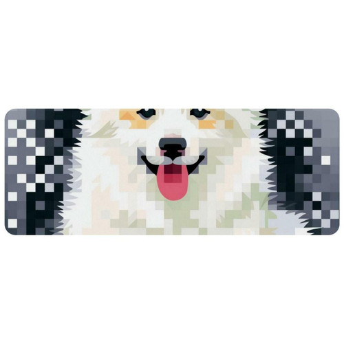 ownta - OWNTA Pixel Dog Grand tapis de bureau à motif : tapis de jeu rectangulaire étendu de 11,8 x 31,3 pouces avec fond en caoutchouc antidérapant - adapté au bureau à domicile - grand tapis de souris ownta  - Nos Promotions et Ventes Flash