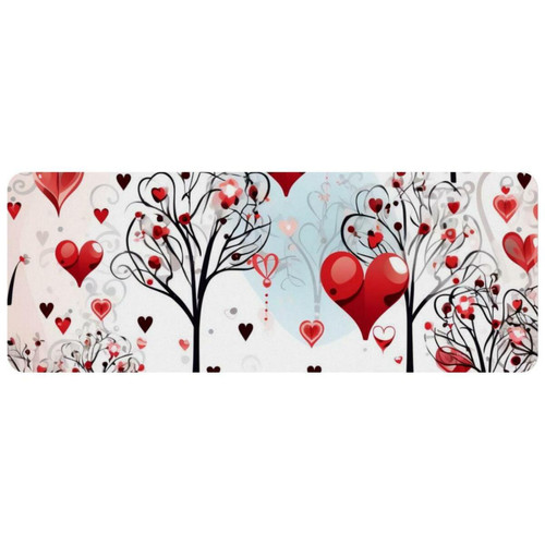 ownta - OWNTA Valentine's Day Love Hearts Grand tapis de bureau à motif : tapis de jeu rectangulaire étendu de 11,8 x 31,3 pouces avec fond en caoutchouc antidérapant - adapté au bureau à domicile - grand tapis de souris ownta  - Nos Promotions et Ventes Flash