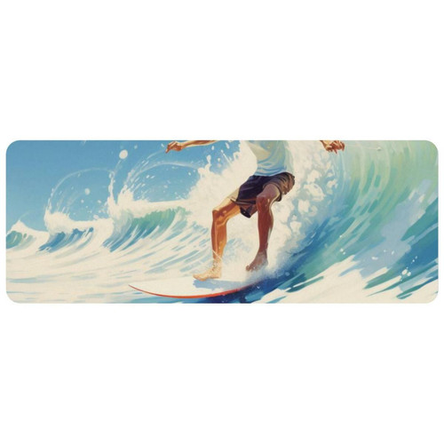ownta - OWNTA Summer Surfing Grand tapis de bureau à motif : tapis de jeu rectangulaire étendu de 11,8 x 31,3 pouces avec fond en caoutchouc antidérapant - adapté au bureau à domicile - grand tapis de souris ownta  - Nos Promotions et Ventes Flash