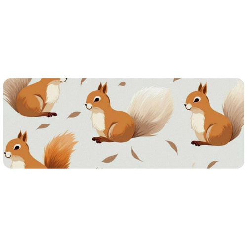 ownta - OWNTA Squirrel Grand tapis de bureau à motif : tapis de jeu rectangulaire étendu de 11,8 x 31,3 pouces avec fond en caoutchouc antidérapant - adapté au bureau à domicile - grand tapis de souris ownta  - Le meilleur de nos Marchands