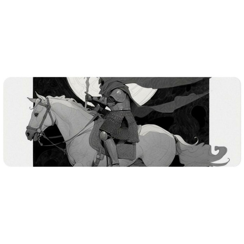 ownta - OWNTA 15th Century Style of a Man Riding a Horse Grand tapis de bureau à motif : tapis de jeu rectangulaire étendu de 11,8 x 31,3 pouces avec fond en caoutchouc antidérapant - adapté au bureau à domicile - grand tapis de souris ownta  - Nos Promotions et Ventes Flash