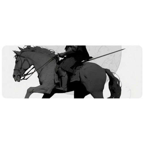 ownta - OWNTA 15th Century Style of a Man Riding a Horse Grand tapis de bureau à motif : tapis de jeu rectangulaire étendu de 11,8 x 31,3 pouces avec fond en caoutchouc antidérapant - adapté au bureau à domicile - grand tapis de souris ownta  - Le meilleur de nos Marchands