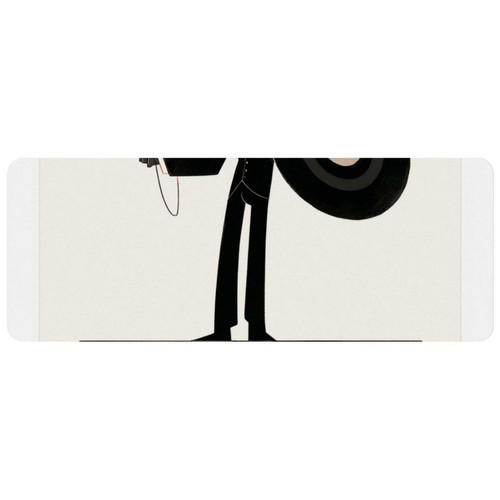 ownta - OWNTA a Large Black Square Symbol Grand tapis de bureau à motif : tapis de jeu rectangulaire étendu de 11,8 x 31,3 pouces avec fond en caoutchouc antidérapant - adapté au bureau à domicile - grand tapis de souris ownta  - Le meilleur de nos Marchands