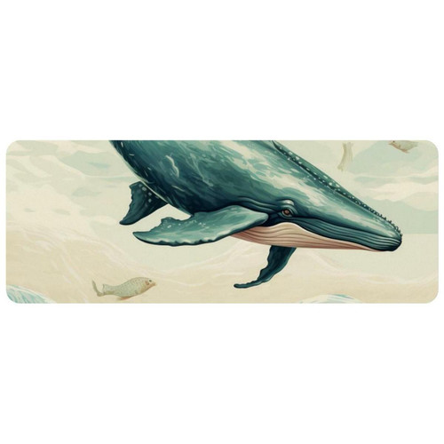 ownta - OWNTA Whale Grand tapis de bureau à motif : tapis de jeu rectangulaire étendu de 11,8 x 31,3 pouces avec fond en caoutchouc antidérapant - adapté au bureau à domicile - grand tapis de souris ownta  - Périphériques, réseaux et wifi