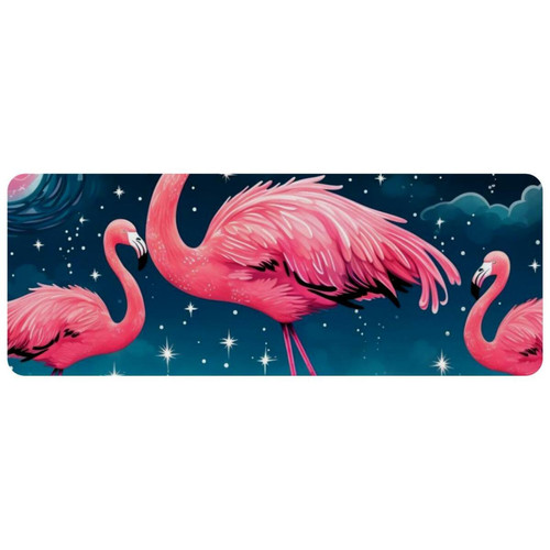 ownta - OWNTA Starry Sky Flamingo Grand tapis de bureau à motif : tapis de jeu rectangulaire étendu de 11,8 x 31,3 pouces avec fond en caoutchouc antidérapant - adapté au bureau à domicile - grand tapis de souris ownta  - Le meilleur de nos Marchands
