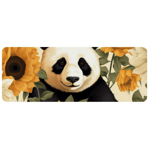 ownta - OWNTA Panda Among Sunflowers Grand tapis de bureau à motif : tapis de jeu rectangulaire étendu de 11,8 x 31,3 pouces avec fond en caoutchouc antidérapant - adapté au bureau à domicile - grand tapis de souris ownta  - Nos Promotions et Ventes Flash
