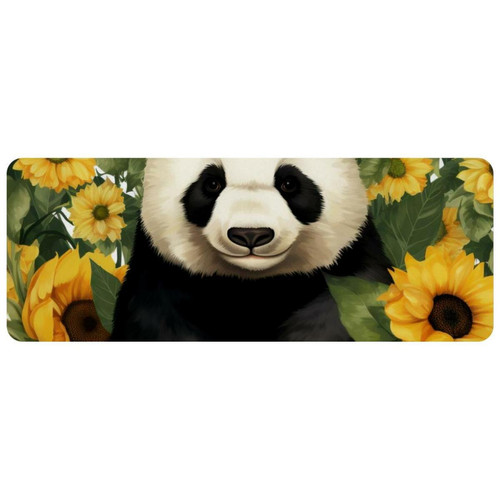 ownta - OWNTA Panda Among Sunflowers Grand tapis de bureau à motif : tapis de jeu rectangulaire étendu de 11,8 x 31,3 pouces avec fond en caoutchouc antidérapant - adapté au bureau à domicile - grand tapis de souris ownta  - Le meilleur de nos Marchands