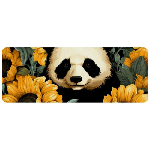ownta - OWNTA Panda Among Sunflowers Grand tapis de bureau à motif : tapis de jeu rectangulaire étendu de 11,8 x 31,3 pouces avec fond en caoutchouc antidérapant - adapté au bureau à domicile - grand tapis de souris ownta  - Périphériques, réseaux et wifi
