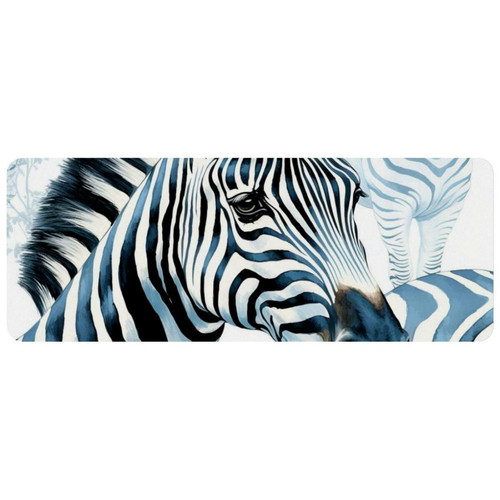 ownta - OWNTA Zebra Grand tapis de bureau à motif : tapis de jeu rectangulaire étendu de 11,8 x 31,3 pouces avec fond en caoutchouc antidérapant - adapté au bureau à domicile - grand tapis de souris ownta  - Tapis de souris