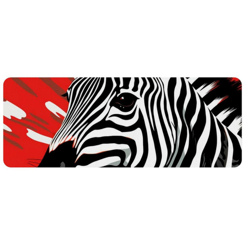 ownta - OWNTA Zebra Grand tapis de bureau à motif : tapis de jeu rectangulaire étendu de 11,8 x 31,3 pouces avec fond en caoutchouc antidérapant - adapté au bureau à domicile - grand tapis de souris ownta - Tapis de souris gamer Tapis de souris