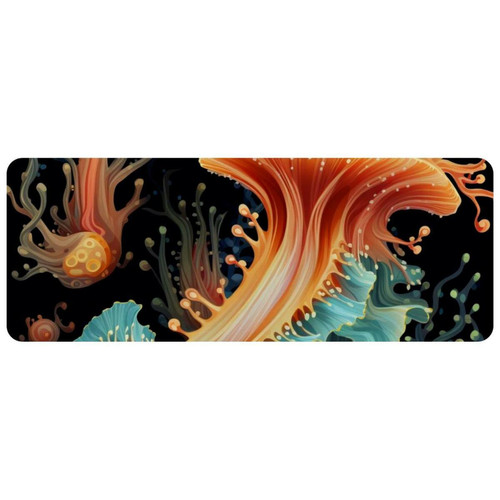 ownta - OWNTA Sea Slug Grand tapis de bureau à motif : tapis de jeu rectangulaire étendu de 11,8 x 31,3 pouces avec fond en caoutchouc antidérapant - adapté au bureau à domicile - grand tapis de souris ownta  - Tapis de souris