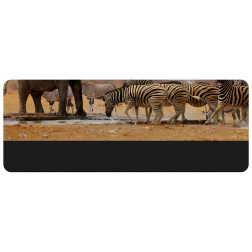 ownta - OWNTA Elephant Zebras Grand tapis de bureau à motif : tapis de jeu rectangulaire étendu de 11,8 x 31,3 pouces avec fond en caoutchouc antidérapant - adapté au bureau à domicile - grand tapis de souris ownta  - Tapis de souris