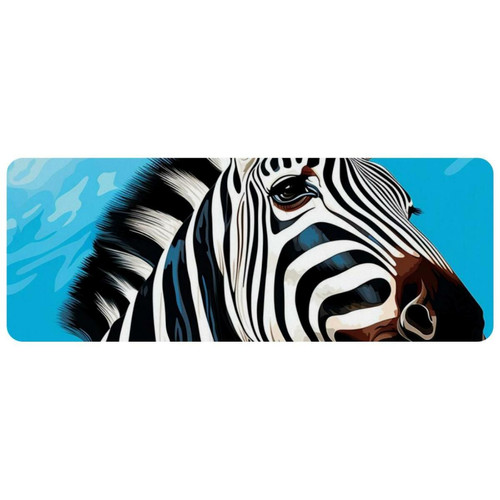 ownta - OWNTA Zebra Grand tapis de bureau à motif : tapis de jeu rectangulaire étendu de 11,8 x 31,3 pouces avec fond en caoutchouc antidérapant - adapté au bureau à domicile - grand tapis de souris ownta  - Nos Promotions et Ventes Flash