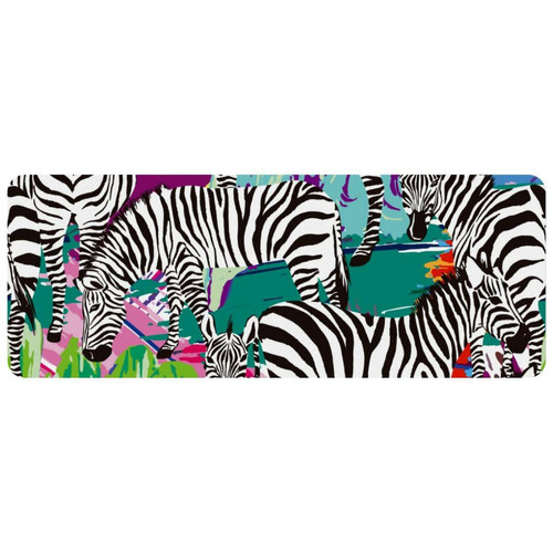 ownta - OWNTA Zebras Animal Grand tapis de bureau à motif : tapis de jeu rectangulaire étendu de 11,8 x 31,3 pouces avec fond en caoutchouc antidérapant - adapté au bureau à domicile - grand tapis de souris ownta  - Nos Promotions et Ventes Flash