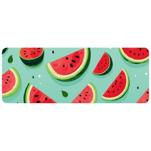 ownta - OWNTA Watermelon Grand tapis de bureau à motif : tapis de jeu rectangulaire étendu de 11,8 x 31,3 pouces avec fond en caoutchouc antidérapant - adapté au bureau à domicile - grand tapis de souris ownta  - Tapis de souris
