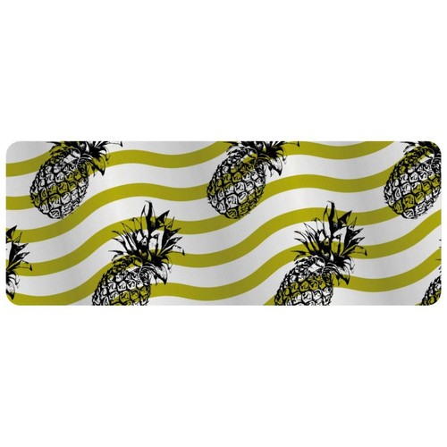 ownta - OWNTA Pineapple Ripple Pattern Yellow Grand tapis de bureau à motif : tapis de jeu rectangulaire étendu de 11,8 x 31,3 pouces avec fond en caoutchouc antidérapant - adapté au bureau à domicile - grand tapis de souris ownta  - Périphériques, réseaux et wifi