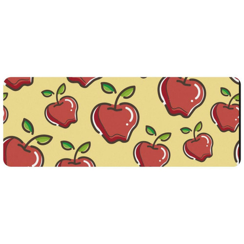 ownta - OWNTA Ripe Red Apples Fruit Pattern Yellow Background Grand tapis de bureau à motif : tapis de jeu rectangulaire étendu de 11,8 x 31,3 pouces avec fond en caoutchouc antidérapant - adapté au bureau à domicile - grand tapis de souris ownta  - Périphériques, réseaux et wifi