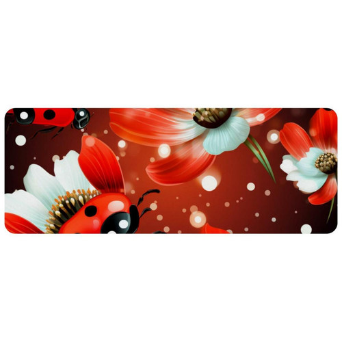 ownta - OWNTA Ladybug Grand tapis de bureau à motif : tapis de jeu rectangulaire étendu de 11,8 x 31,3 pouces avec fond en caoutchouc antidérapant - adapté au bureau à domicile - grand tapis de souris ownta  - Périphériques, réseaux et wifi