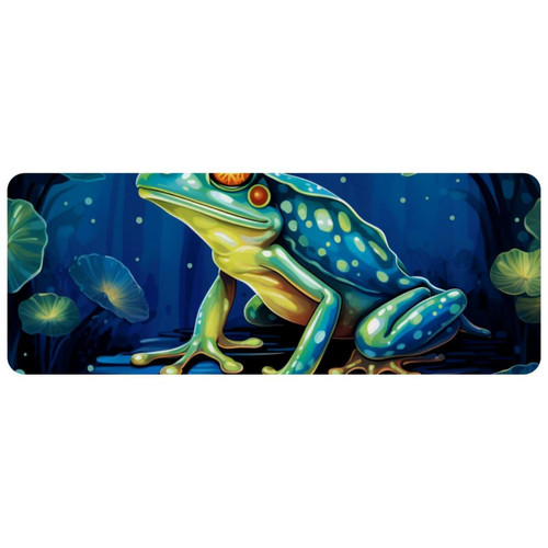ownta - OWNTA Frog Grand tapis de bureau à motif : tapis de jeu rectangulaire étendu de 11,8 x 31,3 pouces avec fond en caoutchouc antidérapant - adapté au bureau à domicile - grand tapis de souris ownta  - Périphériques, réseaux et wifi