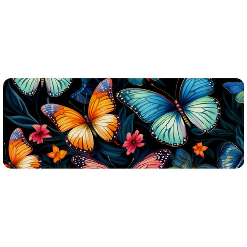 ownta - OWNTA Butterfly Grand tapis de bureau à motif : tapis de jeu rectangulaire étendu de 11,8 x 31,3 pouces avec fond en caoutchouc antidérapant - adapté au bureau à domicile - grand tapis de souris ownta  - Périphériques, réseaux et wifi