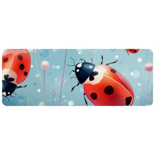 ownta - OWNTA Ladybug Grand tapis de bureau à motif : tapis de jeu rectangulaire étendu de 11,8 x 31,3 pouces avec fond en caoutchouc antidérapant - adapté au bureau à domicile - grand tapis de souris ownta  - Périphériques, réseaux et wifi