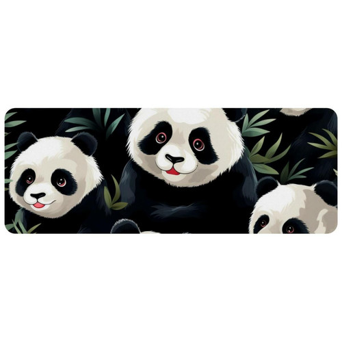 ownta - OWNTA Panda Grand tapis de bureau à motif : tapis de jeu rectangulaire étendu de 11,8 x 31,3 pouces avec fond en caoutchouc antidérapant - adapté au bureau à domicile - grand tapis de souris ownta  - Tapis de souris