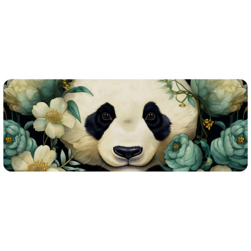 ownta - OWNTA Panda Grand tapis de bureau à motif : tapis de jeu rectangulaire étendu de 11,8 x 31,3 pouces avec fond en caoutchouc antidérapant - adapté au bureau à domicile - grand tapis de souris ownta  - Tapis de souris
