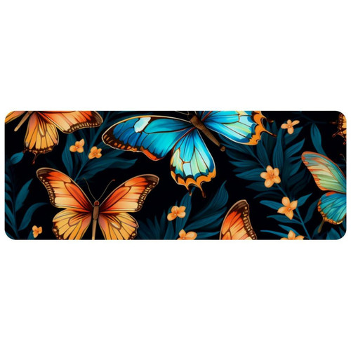 ownta - OWNTA Butterfly Grand tapis de bureau à motif : tapis de jeu rectangulaire étendu de 11,8 x 31,3 pouces avec fond en caoutchouc antidérapant - adapté au bureau à domicile - grand tapis de souris ownta  - Le meilleur de nos Marchands