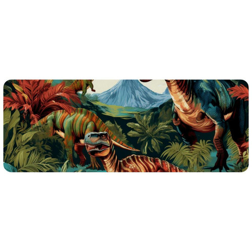 ownta - OWNTA Dinosaur Grand tapis de bureau à motif : tapis de jeu rectangulaire étendu de 11,8 x 31,3 pouces avec fond en caoutchouc antidérapant - adapté au bureau à domicile - grand tapis de souris ownta  - Tapis de souris