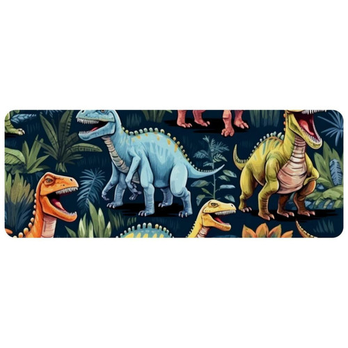 ownta - OWNTA Dinosaur Grand tapis de bureau à motif : tapis de jeu rectangulaire étendu de 11,8 x 31,3 pouces avec fond en caoutchouc antidérapant - adapté au bureau à domicile - grand tapis de souris ownta  - Tapis de souris