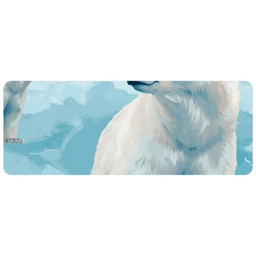 ownta - OWNTA Polar Bear Grand tapis de bureau à motif : tapis de jeu rectangulaire étendu de 11,8 x 31,3 pouces avec fond en caoutchouc antidérapant - adapté au bureau à domicile - grand tapis de souris ownta  - Nos Promotions et Ventes Flash