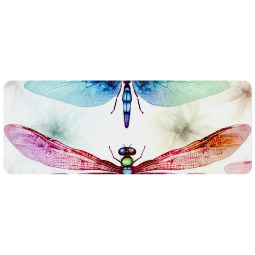 ownta - OWNTA Dragonfly Grand tapis de bureau à motif : tapis de jeu rectangulaire étendu de 11,8 x 31,3 pouces avec fond en caoutchouc antidérapant - adapté au bureau à domicile - grand tapis de souris ownta  - Nos Promotions et Ventes Flash