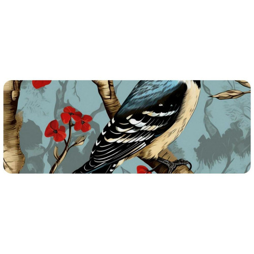 ownta - OWNTA Woodpecker Grand tapis de bureau à motif : tapis de jeu rectangulaire étendu de 11,8 x 31,3 pouces avec fond en caoutchouc antidérapant - adapté au bureau à domicile - grand tapis de souris ownta  - Nos Promotions et Ventes Flash