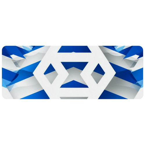 ownta - OWNTA Israeli Flag Grand tapis de bureau à motif : tapis de jeu rectangulaire étendu de 11,8 x 31,3 pouces avec fond en caoutchouc antidérapant - adapté au bureau à domicile - grand tapis de souris ownta - Tapis de souris
