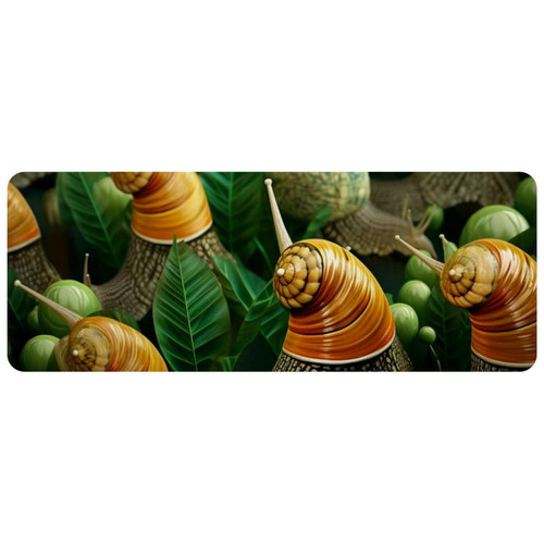 ownta - OWNTA Snails Grand tapis de bureau à motif : tapis de jeu rectangulaire étendu de 11,8 x 31,3 pouces avec fond en caoutchouc antidérapant - adapté au bureau à domicile - grand tapis de souris ownta  - Tapis de souris