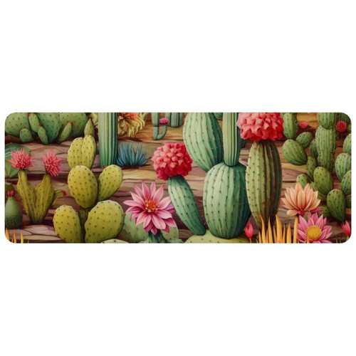 ownta - OWNTA Cactus Grand tapis de bureau à motif : tapis de jeu rectangulaire étendu de 11,8 x 31,3 pouces avec fond en caoutchouc antidérapant - adapté au bureau à domicile - grand tapis de souris ownta  - Périphériques, réseaux et wifi