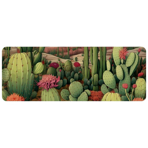 ownta - OWNTA Cactus Grand tapis de bureau à motif : tapis de jeu rectangulaire étendu de 11,8 x 31,3 pouces avec fond en caoutchouc antidérapant - adapté au bureau à domicile - grand tapis de souris ownta  - Tapis de souris gamer Tapis de souris