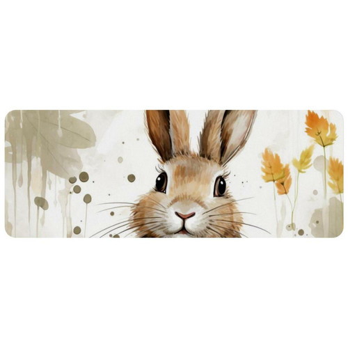 ownta - OWNTA Rabbit Grand tapis de bureau à motif : tapis de jeu rectangulaire étendu de 11,8 x 31,3 pouces avec fond en caoutchouc antidérapant - adapté au bureau à domicile - grand tapis de souris ownta  - Tapis de souris gamer Tapis de souris