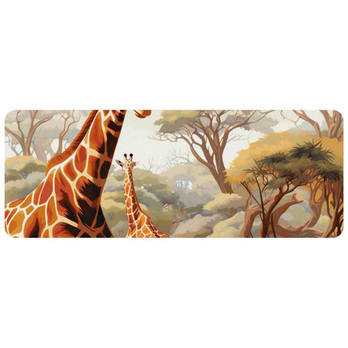 ownta - OWNTA Giraffe Grand tapis de bureau à motif : tapis de jeu rectangulaire étendu de 11,8 x 31,3 pouces avec fond en caoutchouc antidérapant - adapté au bureau à domicile - grand tapis de souris ownta  - Tapis de souris gamer Tapis de souris