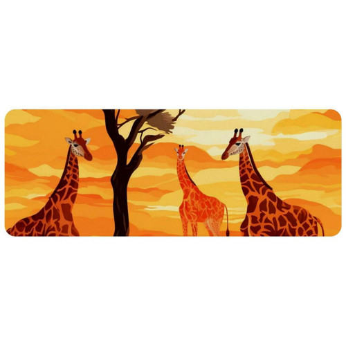 ownta - OWNTA Giraffe Grand tapis de bureau à motif : tapis de jeu rectangulaire étendu de 11,8 x 31,3 pouces avec fond en caoutchouc antidérapant - adapté au bureau à domicile - grand tapis de souris ownta  - Tapis de souris