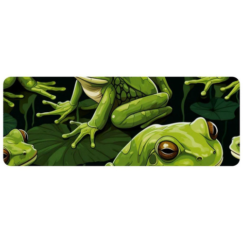 ownta - OWNTA Frog Grand tapis de bureau à motif : tapis de jeu rectangulaire étendu de 11,8 x 31,3 pouces avec fond en caoutchouc antidérapant - adapté au bureau à domicile - grand tapis de souris ownta  - Périphériques, réseaux et wifi
