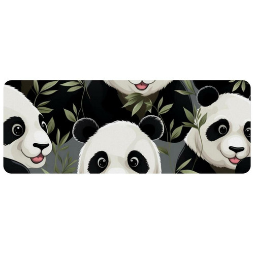 ownta - OWNTA Panda Grand tapis de bureau à motif : tapis de jeu rectangulaire étendu de 11,8 x 31,3 pouces avec fond en caoutchouc antidérapant - adapté au bureau à domicile - grand tapis de souris ownta  - Périphériques, réseaux et wifi
