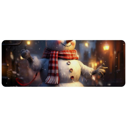 ownta - OWNTA Christmas Snowman Grand tapis de bureau à motif : tapis de jeu rectangulaire étendu de 11,8 x 31,3 pouces avec fond en caoutchouc antidérapant - adapté au bureau à domicile - grand tapis de souris ownta  - Le meilleur de nos Marchands